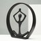 Yoga Pose Sculpture Figurine | Black Aluminum Modern Home Decor | Meditation & Spiritual Showpiece | 10x1.5x10 Inch